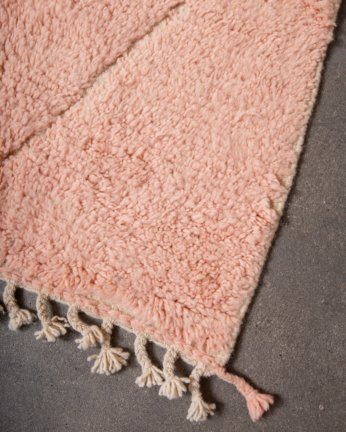 Modern, designer, handcrafted Berber rug from Morocco. Beniourain carpet with beautiful colours and patterns and fluffy wool texture.